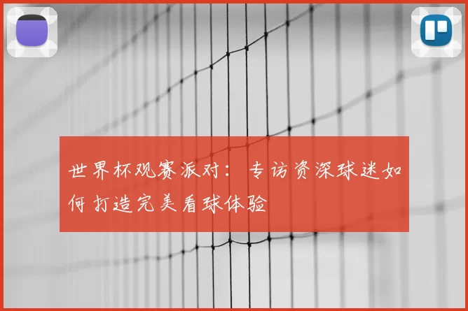 世界杯观赛派对：专访资深球迷如何打造完美看球体验